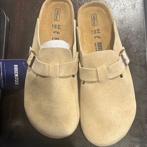 Birkenstock Light Tan Suede Slip-Ons